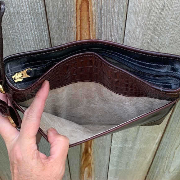 Brahmin Tuscan Brown Croc Embossed crossbody handbag - Picture 9 of 16